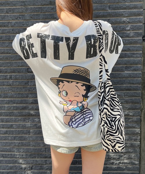 GLAMOROUS JANE(グラマラスジェーン)の「バックプリントBETTTY BOOPビックTシャツ(Tシャツ/カットソー・レディース・モスグリーン/ブラック/オフホワイト・FREE)」の6枚目の写真