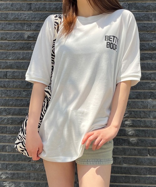 GLAMOROUS JANE(グラマラスジェーン)の「バックプリントBETTTY BOOPビックTシャツ(Tシャツ/カットソー・レディース・モスグリーン/ブラック/オフホワイト・FREE)」の9枚目の写真