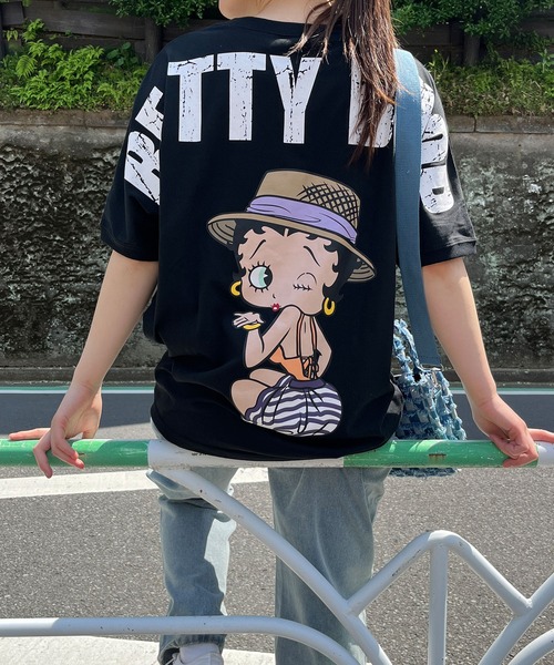 GLAMOROUS JANE(グラマラスジェーン)の「バックプリントBETTTY BOOPビックTシャツ(Tシャツ/カットソー・レディース・モスグリーン/ブラック/オフホワイト・FREE)」の12枚目の写真