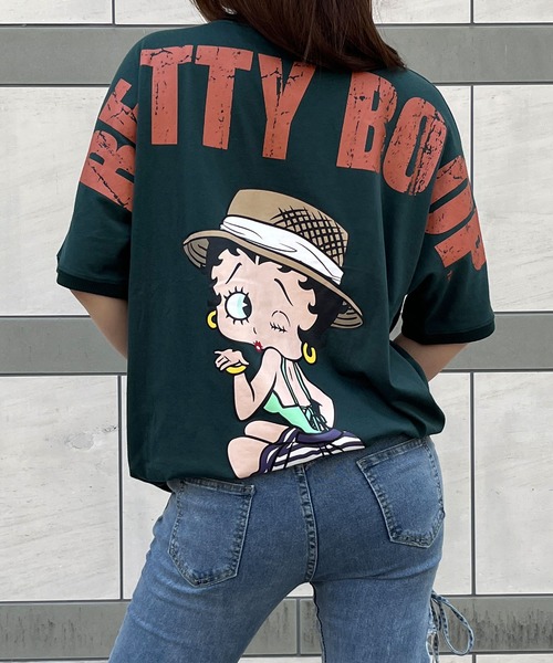 GLAMOROUS JANE(グラマラスジェーン)の「バックプリントBETTTY BOOPビックTシャツ(Tシャツ/カットソー・レディース・モスグリーン/ブラック/オフホワイト・FREE)」の18枚目の写真