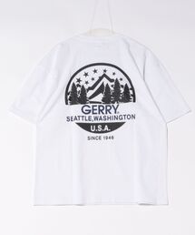 【GERRY】別注 バックプリント/ワンポイント 刺しゅう 半袖Tシャツ