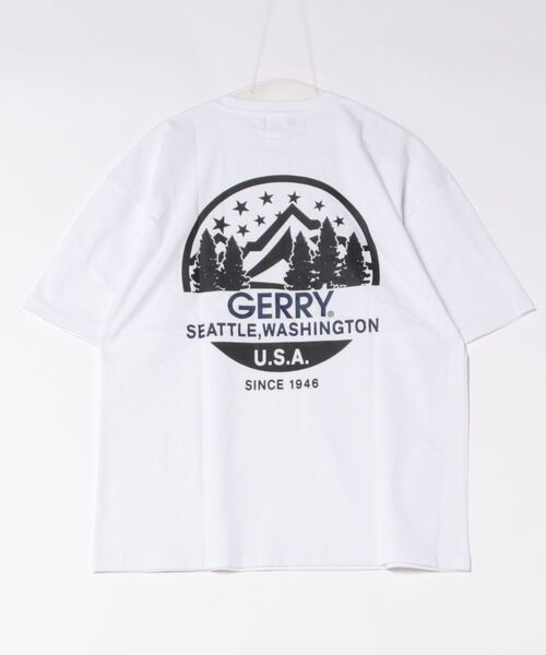 GERRY(ジェリー)の「【GERRY】別注 バックプリント/ワンポイント 刺しゅう 半袖Tシャツ(Tシャツ/カットソー・メンズ・ホワイト/ブラック系1/パープル系1/グレー系1/パープル/ブラック系/ブルー系/カーキ系/ブルー系1/カーキ系1/ブラック/カーキ/ホワイト系/ホワイト系1/ブルー/グレー/パープル系/グレー系/カーキ系2/ブラック系2/パープル系2/ブルー系2/グレー系3/グレー系2/ホワイト系2/ホワイト系3/ブラック系3/パープル系3/カーキ系3/ブルー系3/ホワイト系4/ホワイト系6/ブラック系4/ホワイト系5/ブラック系8/ホワイト系7/ブラック系6/ブラック系5/ホワイト系8/ブラック系7・SMALL/MEDIUM/LARGE/X-LARGE)」の9枚目の写真