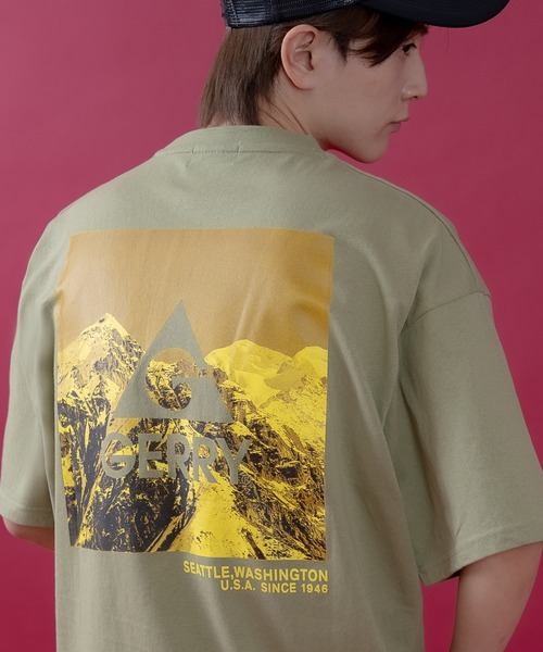 GERRY（ジェリー）の「【GERRY】別注 バックプリント/ワンポイント 刺しゅう 半袖Tシャツ（Tシャツ/カットソー・メンズ・ホワイト/ブラック系1/パープル系1/グレー系1/パープル/ブラック系/ブルー系/カーキ系/ブルー系1/カーキ系1/ブラック/カーキ/ホワイト系/ホワイト系1/ブルー/グレー/パープル系/グレー系/カーキ系2/ブラック系2/パープル系2/ブルー系2/グレー系3/グレー系2/ホワイト系2/ホワイト系3/ブラック系3/パープル系3/カーキ系3/ブルー系3・SMALL/MEDIUM/LARGE/X-LARGE）」の21枚目の写真