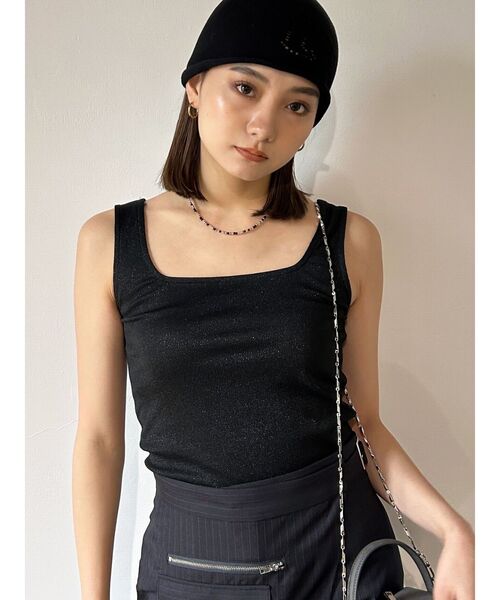 EMODA(エモダ)の「ボックスリブタンクトップ(タンクトップ・レディース・ホワイト/ブルー/グレー/ブラック・FREE)」の15枚目の写真