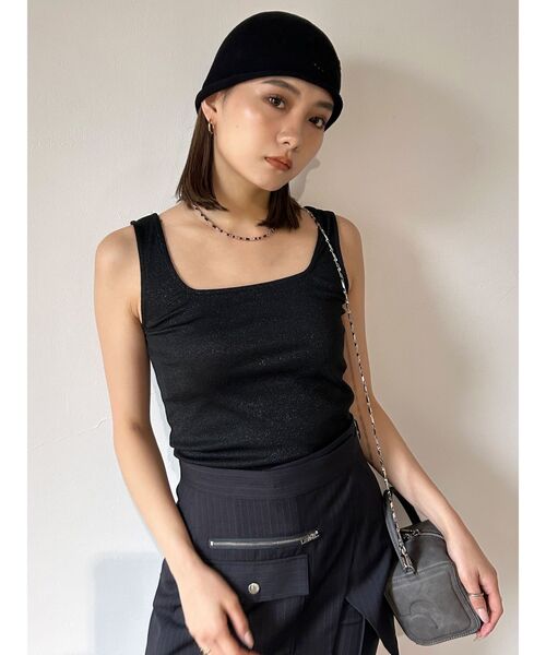 EMODA(エモダ)の「ボックスリブタンクトップ(タンクトップ・レディース・ホワイト/ブルー/グレー/ブラック・FREE)」の16枚目の写真