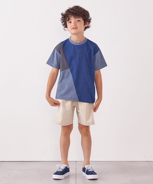 SHIPS any（シップス エニィ）の「SHIPS any: パッチワーク デザイン Tシャツ<KIDS>◇（Tシャツ/カットソー・キッズ・ネイビー/ベージュ/ライトブルー・S(110-120㎝)/L(140-150㎝)/M(125-135㎝)）」の15枚目の写真