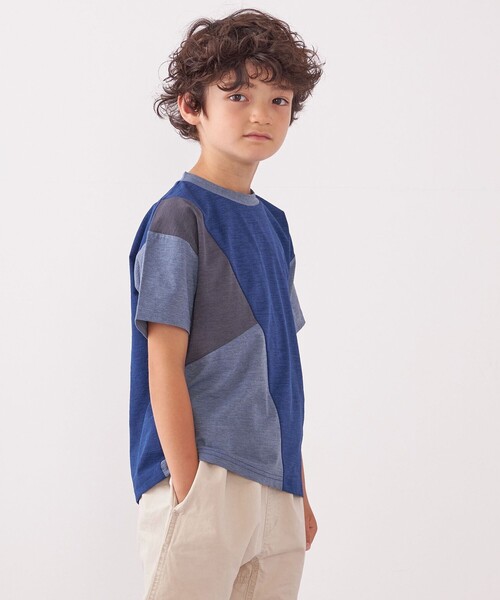 SHIPS any（シップス エニィ）の「SHIPS any: パッチワーク デザイン Tシャツ<KIDS>◇（Tシャツ/カットソー・キッズ・ネイビー/ベージュ/ライトブルー・S(110-120㎝)/L(140-150㎝)/M(125-135㎝)）」の19枚目の写真