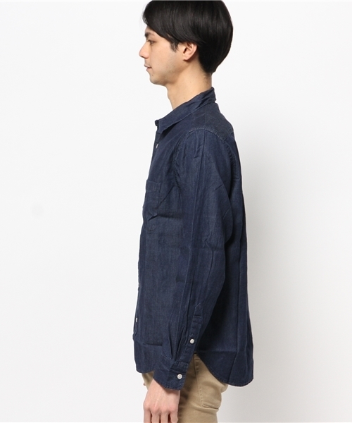 SEVENDAYS=SUNDAY（セブンデイズサンデイ）の「４．５ｏｚデニム　ボタンダウン長袖シャツ（シャツ/ブラウス・メンズ・インディゴブルー/ライトインディゴブルー・MEDIUM/LARGE/SMALL）」の6枚目の写真