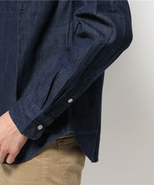 SEVENDAYS=SUNDAY（セブンデイズサンデイ）の「４．５ｏｚデニム　ボタンダウン長袖シャツ（シャツ/ブラウス・メンズ・インディゴブルー/ライトインディゴブルー・MEDIUM/LARGE/SMALL）」の3枚目の写真