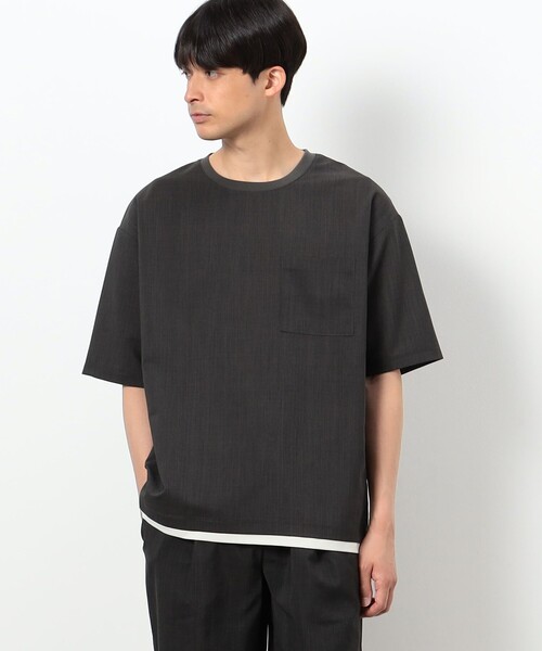 COMME CA ISM(コムサイズム)の「ファンクショナル リネンライク 布帛Tシャツ(Tシャツ/カットソー・メンズ・モカ/カーキ/ベージュ/ブラック・MEDIUM/LARGE/X-LARGE)」の4枚目の写真