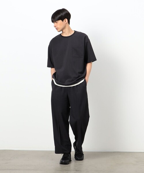 COMME CA ISM(コムサイズム)の「ファンクショナル リネンライク 布帛Tシャツ(Tシャツ/カットソー・メンズ・モカ/カーキ/ベージュ/ブラック・MEDIUM/LARGE/X-LARGE)」の5枚目の写真