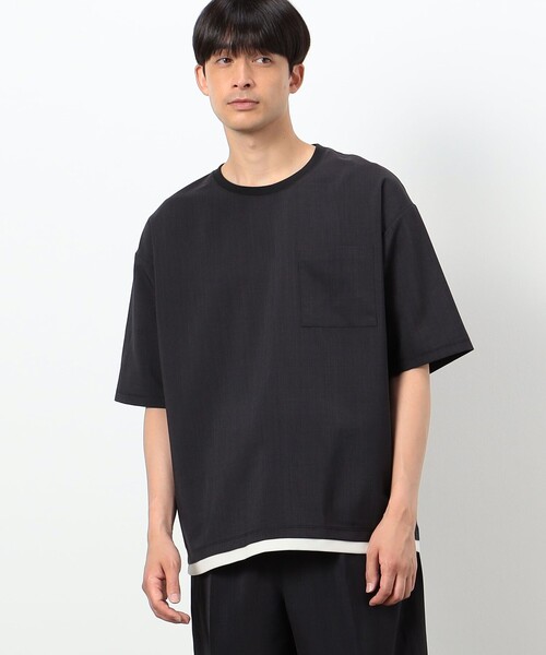 COMME CA ISM(コムサイズム)の「ファンクショナル リネンライク 布帛Tシャツ(Tシャツ/カットソー・メンズ・モカ/カーキ/ベージュ/ブラック・MEDIUM/LARGE/X-LARGE)」の6枚目の写真