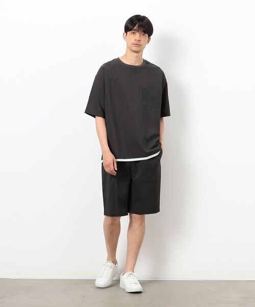 COMME CA ISM(コムサイズム)の「ファンクショナル リネンライク 布帛Tシャツ(Tシャツ/カットソー・メンズ・モカ/カーキ/ベージュ/ブラック・MEDIUM/LARGE/X-LARGE)」の11枚目の写真