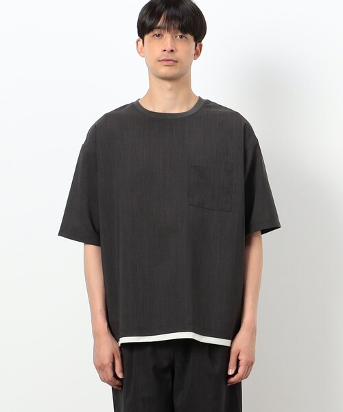 COMME CA ISM(コムサイズム)の「ファンクショナル リネンライク 布帛Tシャツ(Tシャツ/カットソー・メンズ・モカ/カーキ/ベージュ/ブラック・MEDIUM/LARGE/X-LARGE)」の13枚目の写真