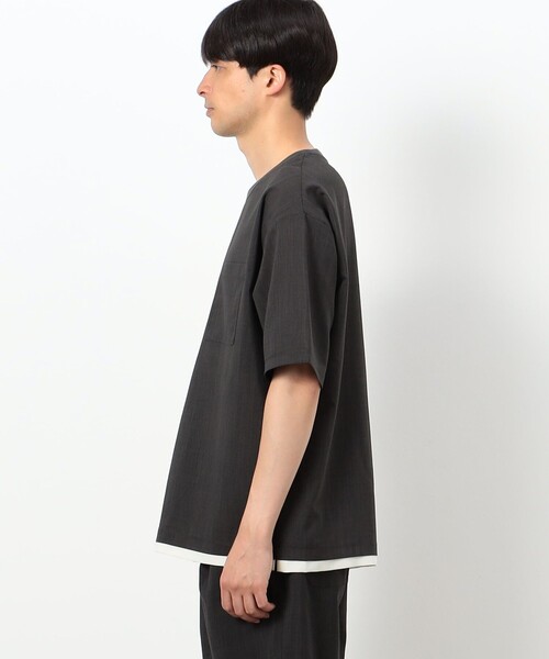 COMME CA ISM(コムサイズム)の「ファンクショナル リネンライク 布帛Tシャツ(Tシャツ/カットソー・メンズ・モカ/カーキ/ベージュ/ブラック・MEDIUM/LARGE/X-LARGE)」の14枚目の写真