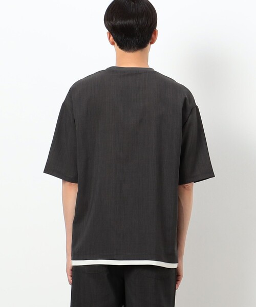 COMME CA ISM(コムサイズム)の「ファンクショナル リネンライク 布帛Tシャツ(Tシャツ/カットソー・メンズ・モカ/カーキ/ベージュ/ブラック・MEDIUM/LARGE/X-LARGE)」の15枚目の写真