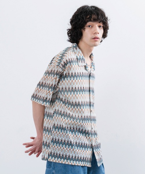 j.n.r.d（ジェー・エヌ・アール・ディー）の「j.n.r.d/バルファレース幾何学柄シャツ（シャツ/ブラウス・メンズ・ベージュ/オレンジ/チャコールグレー・L/LL/M）」の22枚目の写真