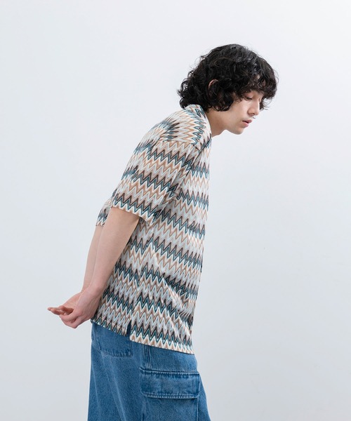  j.n.r.d（ジェー・エヌ・アール・ディー）の「j.n.r.d/バルファレース幾何学柄シャツ（シャツ/ブラウス・メンズ・ベージュ/オレンジ/チャコールグレー・L/LL/M）」の20枚目の写真