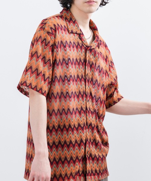  j.n.r.d（ジェー・エヌ・アール・ディー）の「j.n.r.d/バルファレース幾何学柄シャツ（シャツ/ブラウス・メンズ・ベージュ/オレンジ/チャコールグレー・L/LL/M）」の18枚目の写真