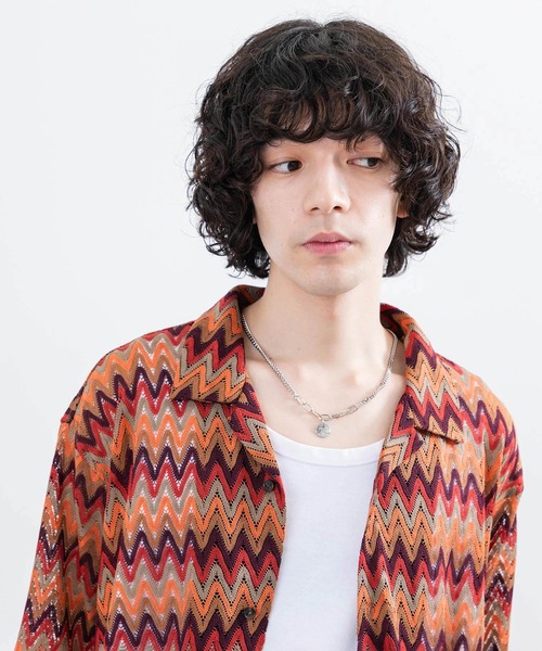  j.n.r.d（ジェー・エヌ・アール・ディー）の「j.n.r.d/バルファレース幾何学柄シャツ（シャツ/ブラウス・メンズ・ベージュ/オレンジ/チャコールグレー・L/LL/M）」の17枚目の写真