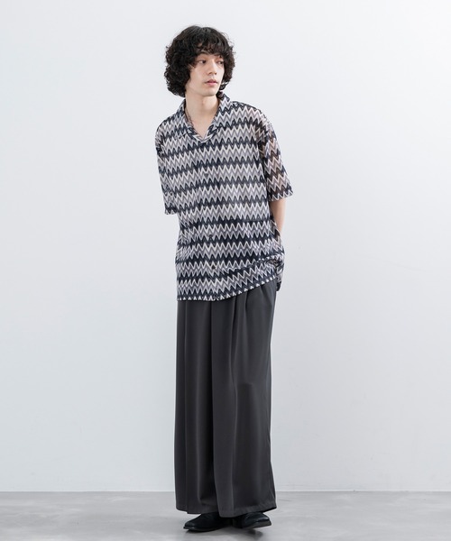  j.n.r.d（ジェー・エヌ・アール・ディー）の「j.n.r.d/バルファレース幾何学柄シャツ（シャツ/ブラウス・メンズ・ベージュ/オレンジ/チャコールグレー・L/LL/M）」の16枚目の写真