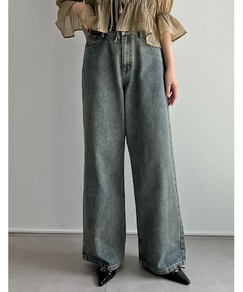 Re:EDIT（リエディ）の「[話題！オーバーダイデニム][低身長/高身長/大きいサイズ有]オーバーダイルーズデニムパンツ（デニムパンツ・レディース・ブルー/ピンク・SHORT/SMALL/MEDIUM/TALL/LARGE/X-LARGE）」の21枚目の写真