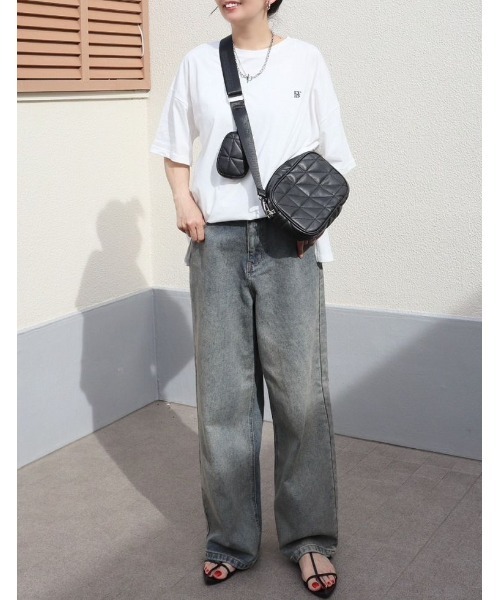 Re:EDIT（リエディ）の「[話題！オーバーダイデニム][低身長/高身長/大きいサイズ有]オーバーダイルーズデニムパンツ（デニムパンツ・レディース・ブルー/ピンク・SHORT/SMALL/MEDIUM/TALL/LARGE/X-LARGE）」の8枚目の写真