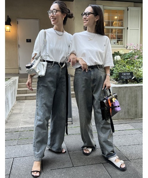 Re:EDIT（リエディ）の「[話題！オーバーダイデニム][低身長/高身長/大きいサイズ有]オーバーダイルーズデニムパンツ（デニムパンツ・レディース・ブルー/ピンク・SHORT/SMALL/MEDIUM/TALL/LARGE/X-LARGE）」の10枚目の写真