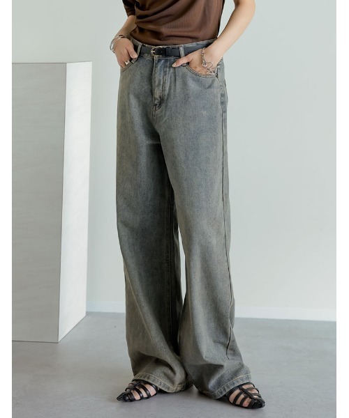 Re:EDIT（リエディ）の「[話題！オーバーダイデニム][低身長/高身長/大きいサイズ有]オーバーダイルーズデニムパンツ（デニムパンツ・レディース・ブルー/ピンク・SHORT/SMALL/MEDIUM/TALL/LARGE/X-LARGE）」の13枚目の写真