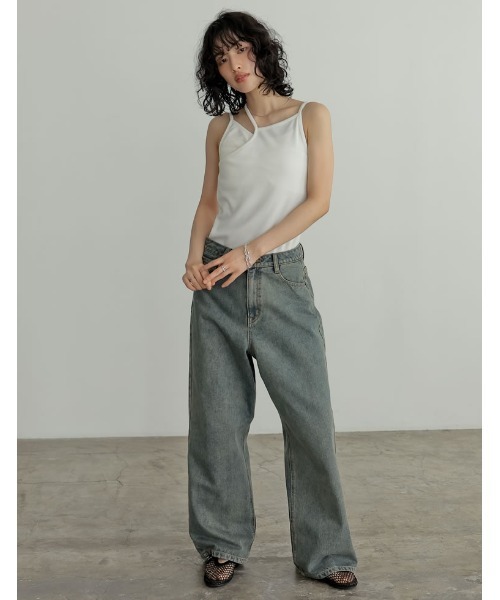 Re:EDIT（リエディ）の「[話題！オーバーダイデニム][低身長/高身長/大きいサイズ有]オーバーダイルーズデニムパンツ（デニムパンツ・レディース・ブルー/ピンク・SHORT/SMALL/MEDIUM/TALL/LARGE/X-LARGE）」の15枚目の写真