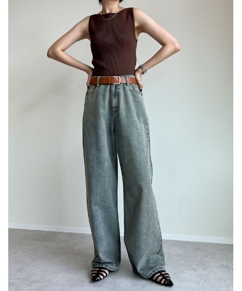 Re:EDIT（リエディ）の「[話題！オーバーダイデニム][低身長/高身長/大きいサイズ有]オーバーダイルーズデニムパンツ（デニムパンツ・レディース・ブルー/ピンク・SHORT/SMALL/MEDIUM/TALL/LARGE/X-LARGE）」の17枚目の写真