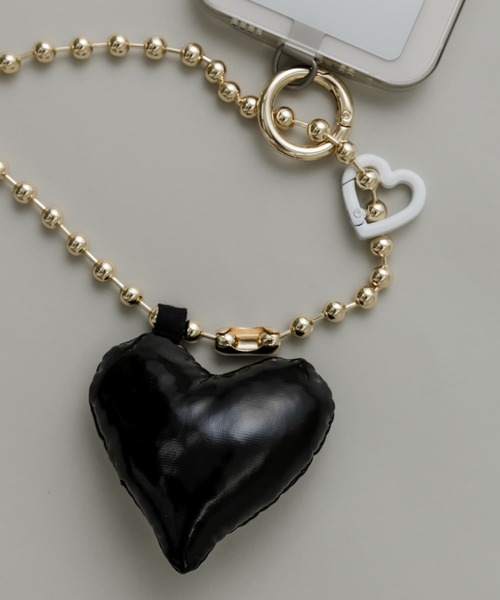 SMELLY（スメリー）の「ハートボールチェーンリングストラップ（キーホルダー・レディース・シルバー系その他/ブラック系その他・-）」の4枚目の写真