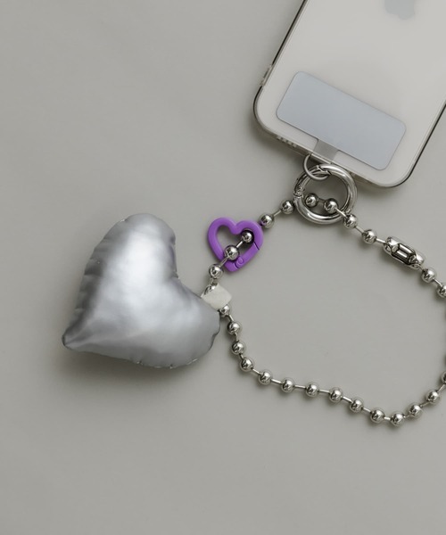 SMELLY（スメリー）の「ハートボールチェーンリングストラップ（キーホルダー・レディース・シルバー系その他/ブラック系その他・-）」の7枚目の写真