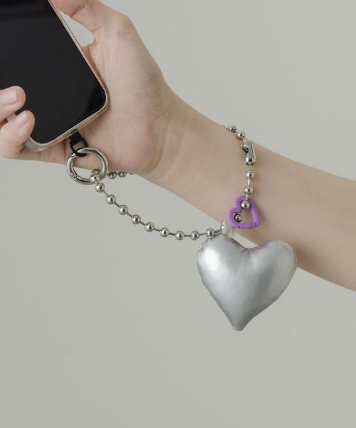 SMELLY（スメリー）の「ハートボールチェーンリングストラップ（キーホルダー・レディース・シルバー系その他/ブラック系その他・-）」の9枚目の写真