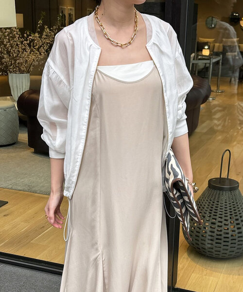 DouDou(ドゥドゥ)の「フィブリルキャミワンピース(ワンピース・レディース・ベージュ/ブラック・FREE)」の6枚目の写真