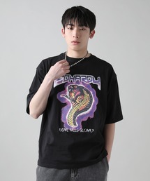 Ed Hardy（エドハーディー）の「Buyer's Select/ED HARDYアートビックプリント ヘビプリント 半袖 バンド ロックTシャツ（Tシャツ/カットソー）」