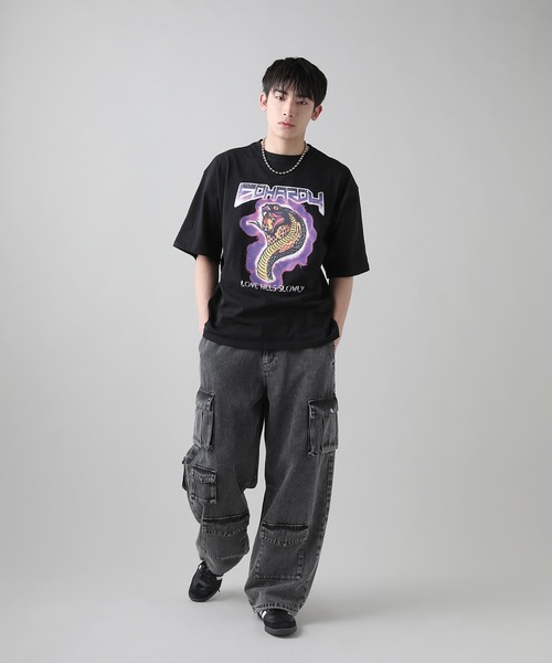 Ed Hardy(エドハーディー)の「Buyer's Select/ED HARDYアートビックプリント ヘビプリント 半袖 バンド ロックTシャツ(Tシャツ/カットソー・メンズ・ブラック/チャコール・M/L)」の15枚目の写真