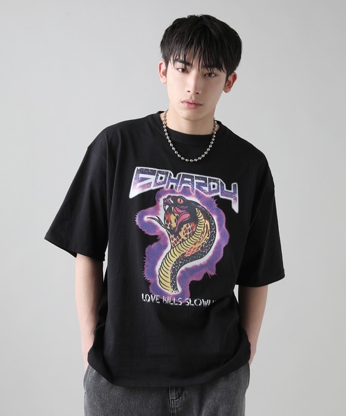 Ed Hardy(エドハーディー)の「Buyer's Select/ED HARDYアートビックプリント ヘビプリント 半袖 バンド ロックTシャツ(Tシャツ/カットソー・メンズ・ブラック/チャコール・M/L)」の19枚目の写真