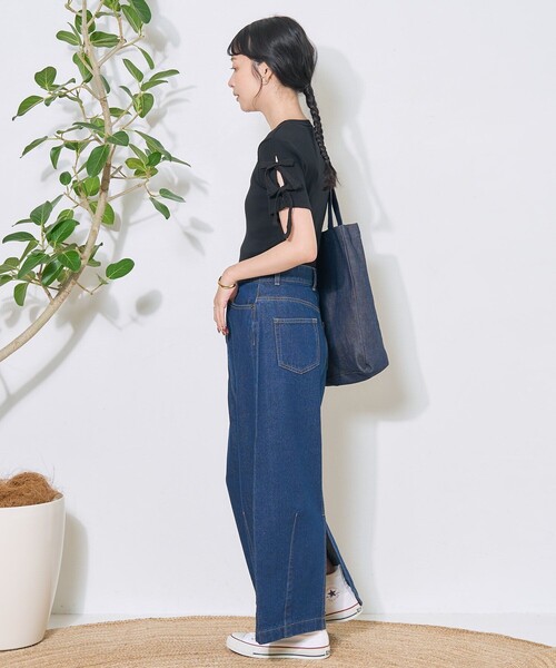 FREAK'S STORE（フリークスストア）の「アーミーフライス リボンTシャツ（Tシャツ/カットソー・レディース・オフホワイト/ベージュ/ブラック・ﾌﾘ-）」の12枚目の写真