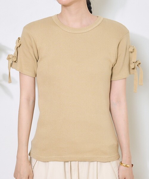 FREAK'S STORE（フリークスストア）の「アーミーフライス リボンTシャツ（Tシャツ/カットソー・レディース・オフホワイト/ベージュ/ブラック・ﾌﾘ-）」の17枚目の写真