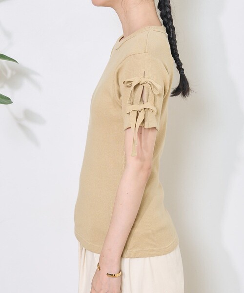 FREAK'S STORE（フリークスストア）の「アーミーフライス リボンTシャツ（Tシャツ/カットソー・レディース・オフホワイト/ベージュ/ブラック・ﾌﾘ-）」の18枚目の写真