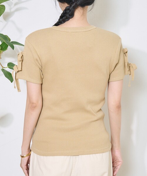 FREAK'S STORE（フリークスストア）の「アーミーフライス リボンTシャツ（Tシャツ/カットソー・レディース・オフホワイト/ベージュ/ブラック・ﾌﾘ-）」の19枚目の写真