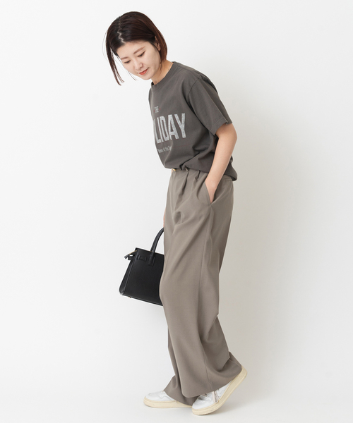 セール】≪WEB限定追加≫センタープレスワイドパンツ