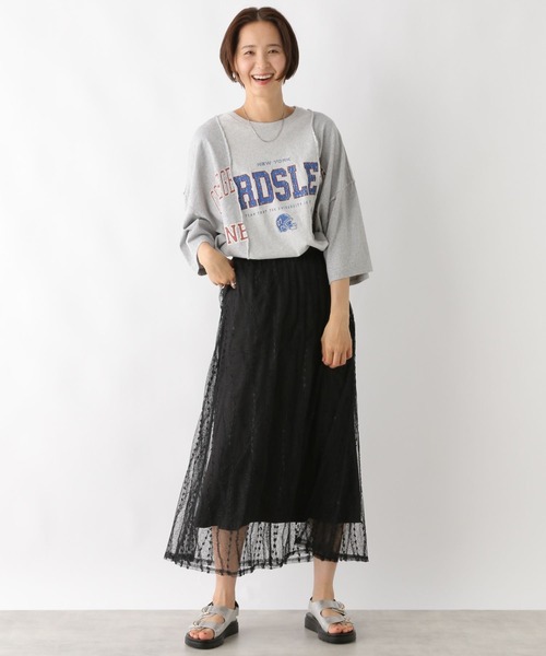 LEPSIM（レプシィム）の「レースフレアスカート　127628（スカート・レディース・ブラック/オフホワイト・FREE）」の6枚目の写真