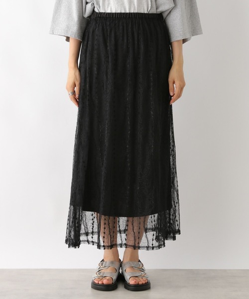 LEPSIM（レプシィム）の「レースフレアスカート　127628（スカート・レディース・ブラック/オフホワイト・FREE）」の8枚目の写真