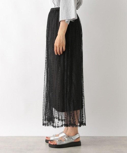 LEPSIM（レプシィム）の「レースフレアスカート　127628（スカート・レディース・ブラック/オフホワイト・FREE）」の9枚目の写真