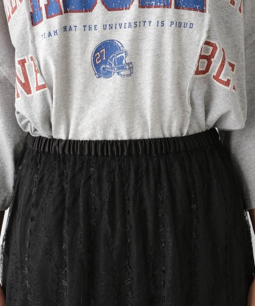 LEPSIM（レプシィム）の「レースフレアスカート　127628（スカート・レディース・ブラック/オフホワイト・FREE）」の11枚目の写真