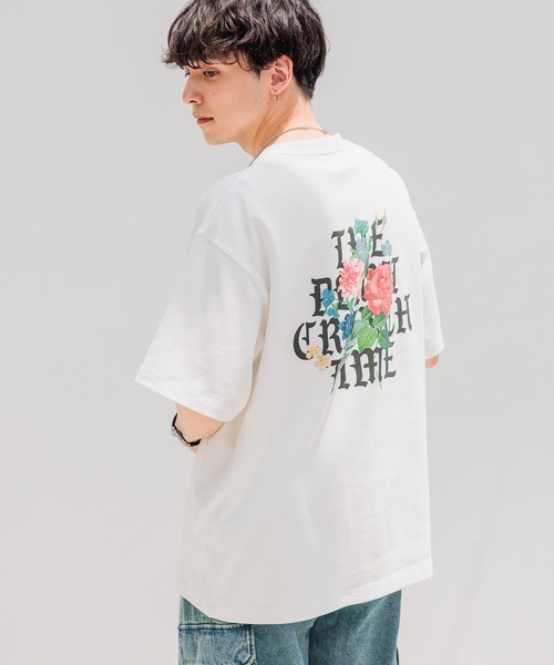 RAGEBLUE（レイジブルー）の「スムースフラワーフォトプリント/オーバーTシャツ（Tシャツ/カットソー・メンズ・ライトブルー/ブラック/ホワイト・LARGE/MEDIUM/SMALL）」の6枚目の写真