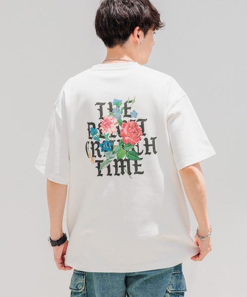 RAGEBLUE（レイジブルー）の「スムースフラワーフォトプリント/オーバーTシャツ（Tシャツ/カットソー・メンズ・ライトブルー/ブラック/ホワイト・LARGE/MEDIUM/SMALL）」の7枚目の写真