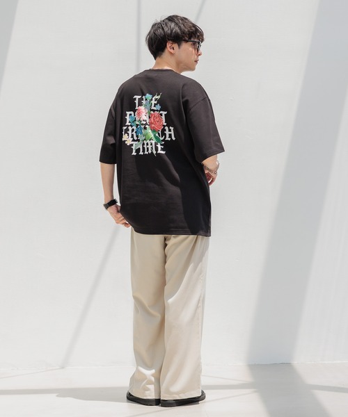 RAGEBLUE（レイジブルー）の「スムースフラワーフォトプリント/オーバーTシャツ（Tシャツ/カットソー・メンズ・ライトブルー/ブラック/ホワイト・LARGE/MEDIUM/SMALL）」の12枚目の写真
